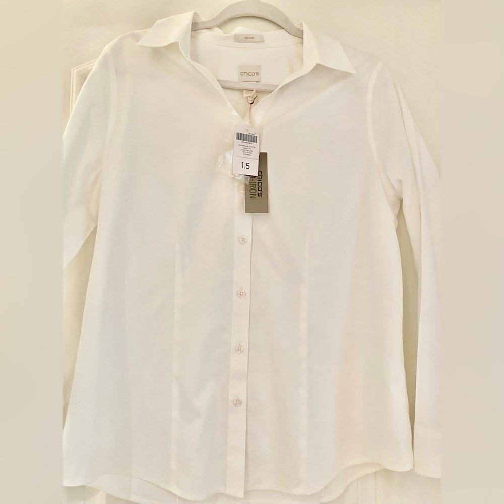 Chicos white button down shirt